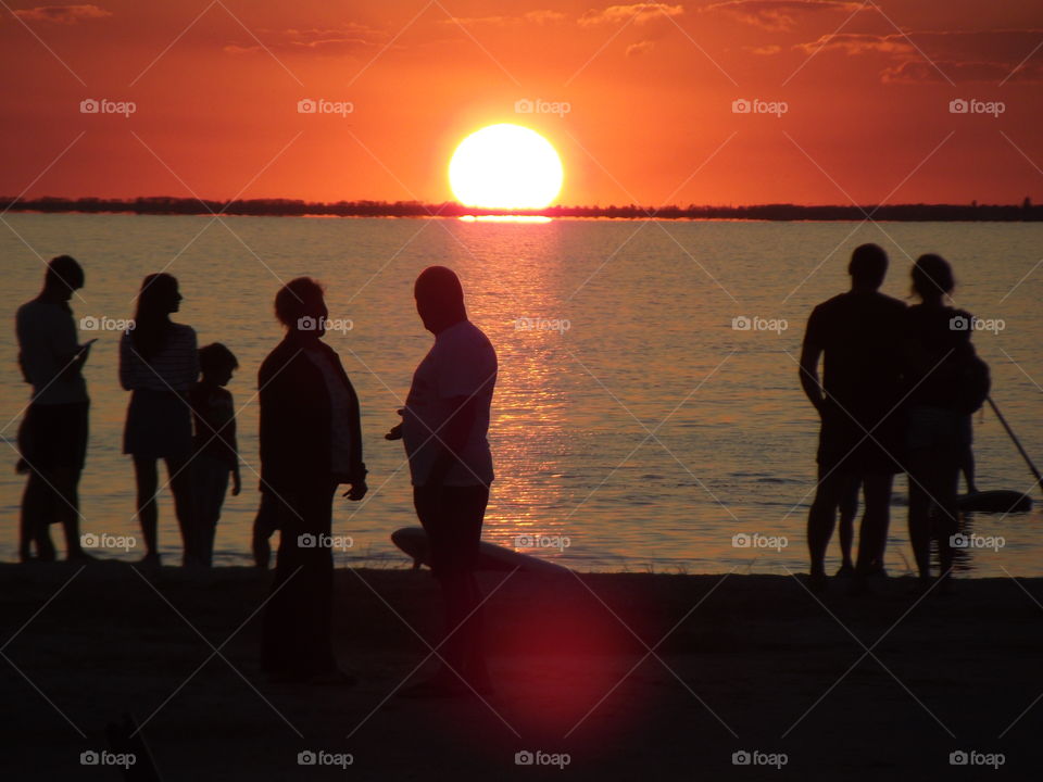 people at sunset