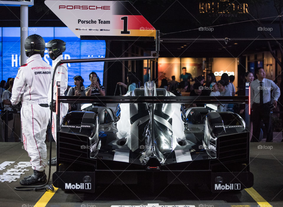 Porsche, 24 hour race car, promotion in Beijing, Le Mans race car