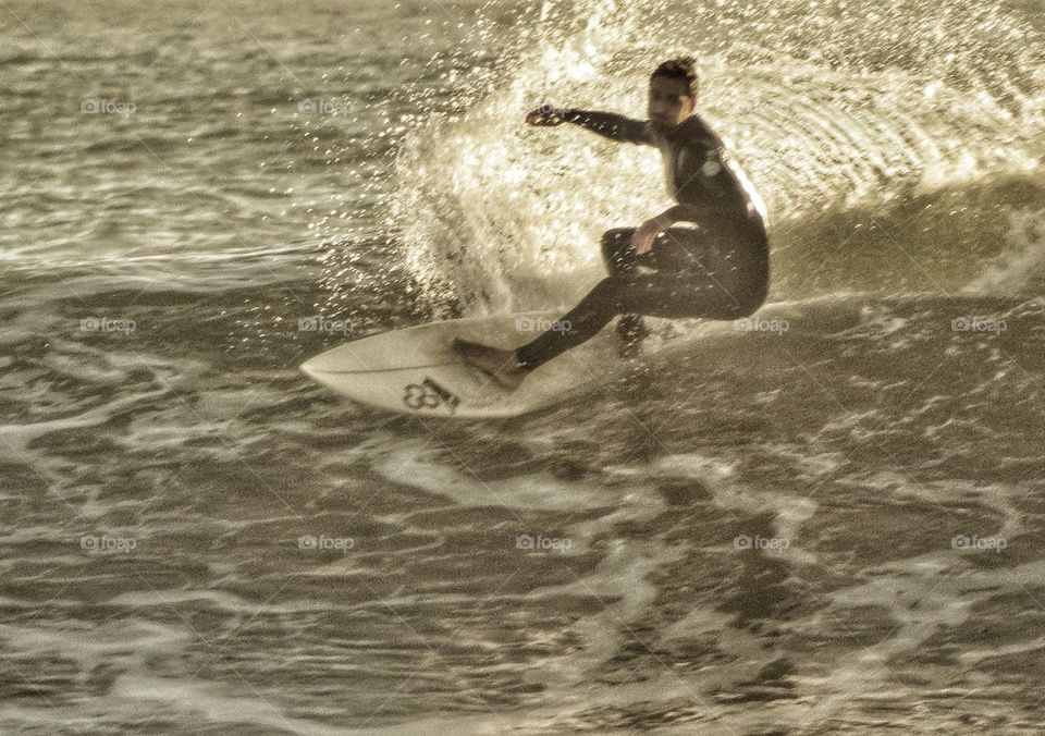 Velocity Of An Expert Surfer. Epic California Surfing
