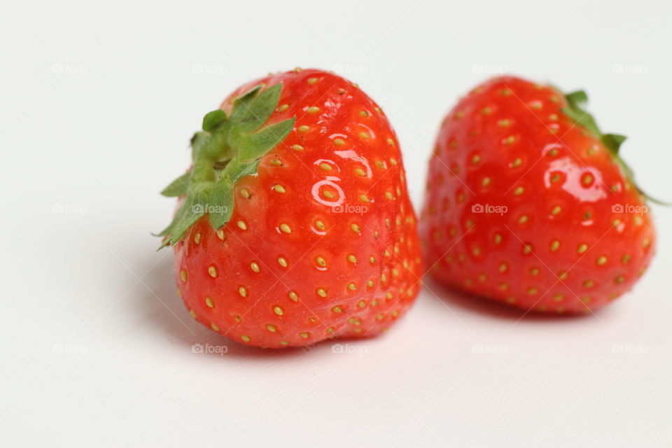Strawberry and white background 