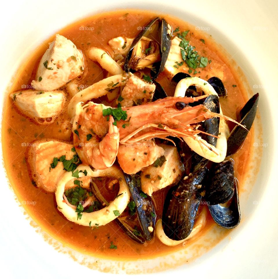 Delicious seafood soup