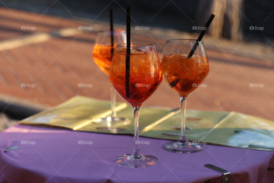 three glasses with a refreshing drink