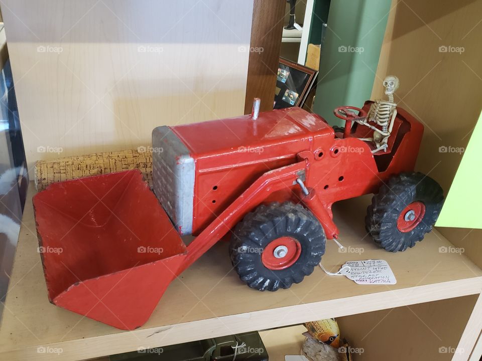 tractor with skeleton driver