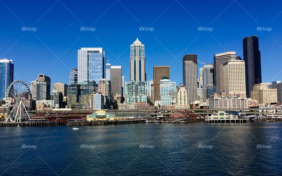 Seattle Cityscape from Waterfront August 2016