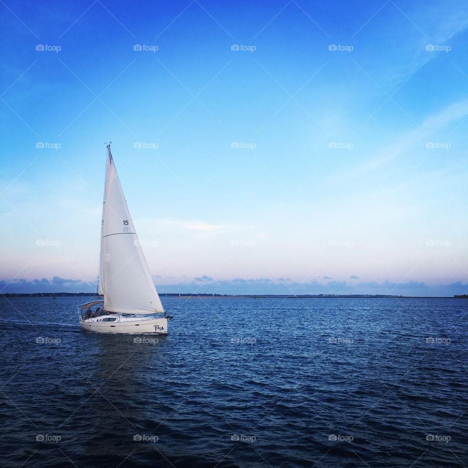 Sailboat in the marina Charleston South Carolina