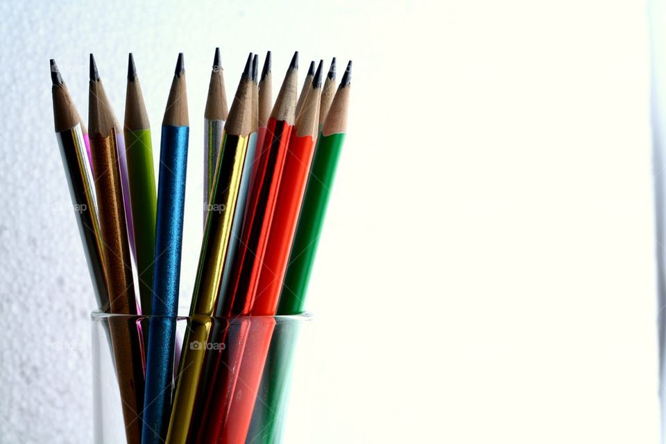 colorful sharpened pencils