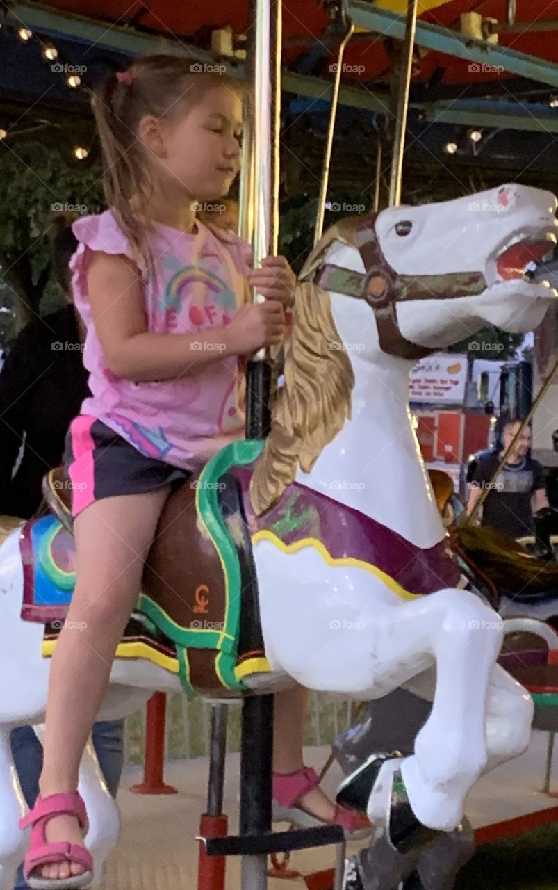 Riding A Horse On The Merry-Go-Round 