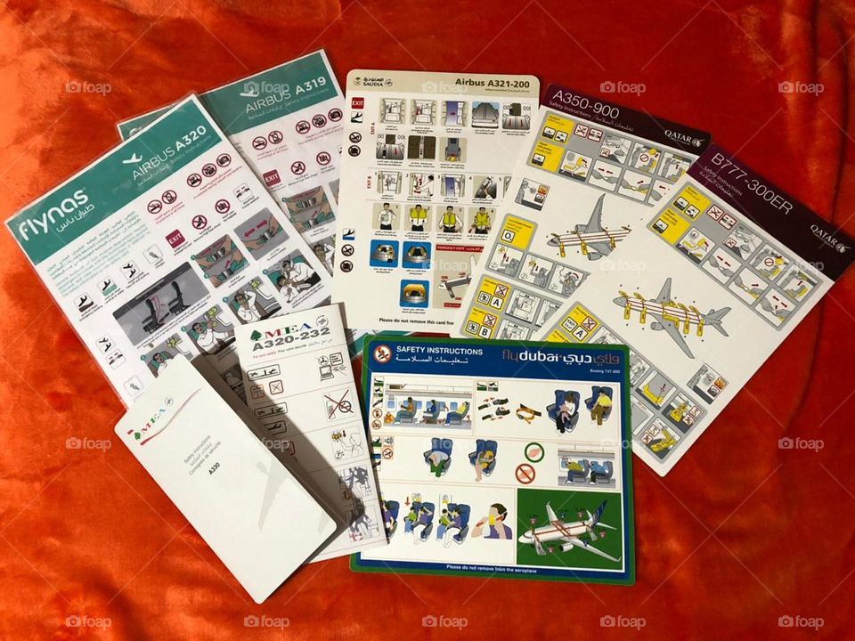Airplane Safety Cards collection.
