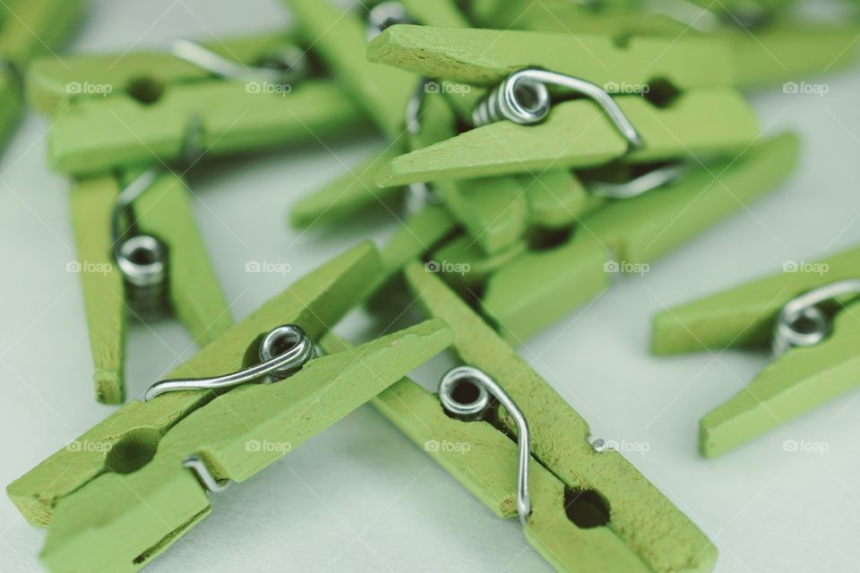 Close-up of wooden clothespin