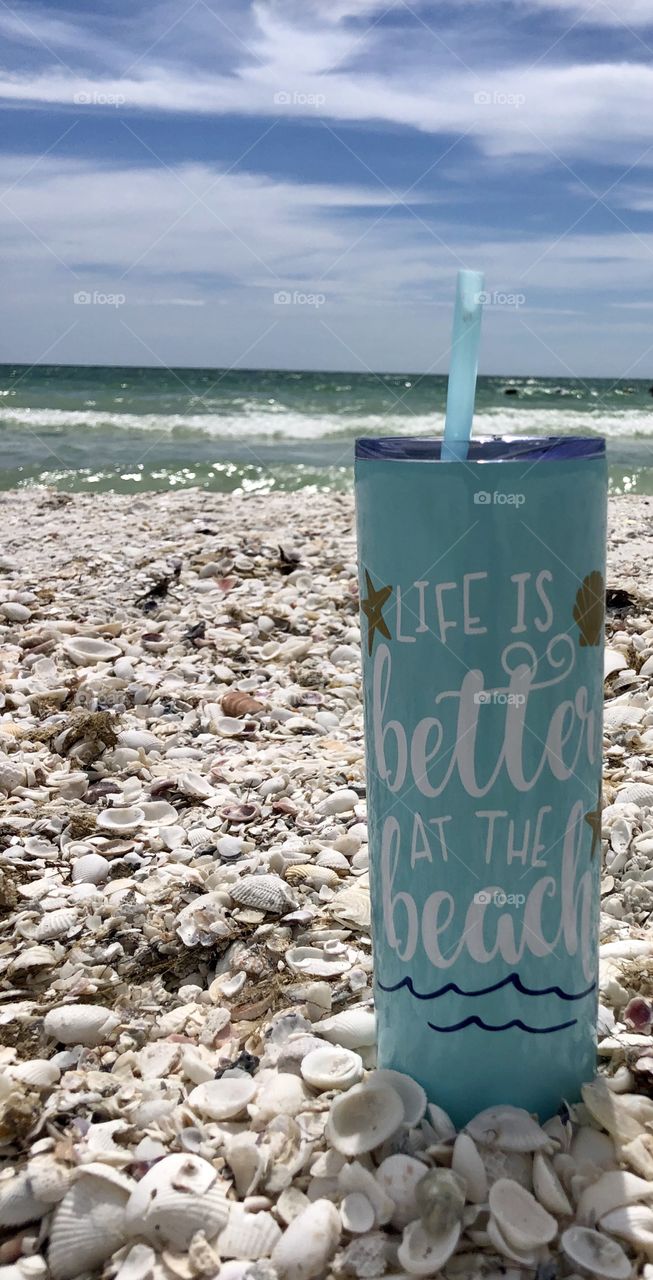 Life is better at the beach cup at the beach