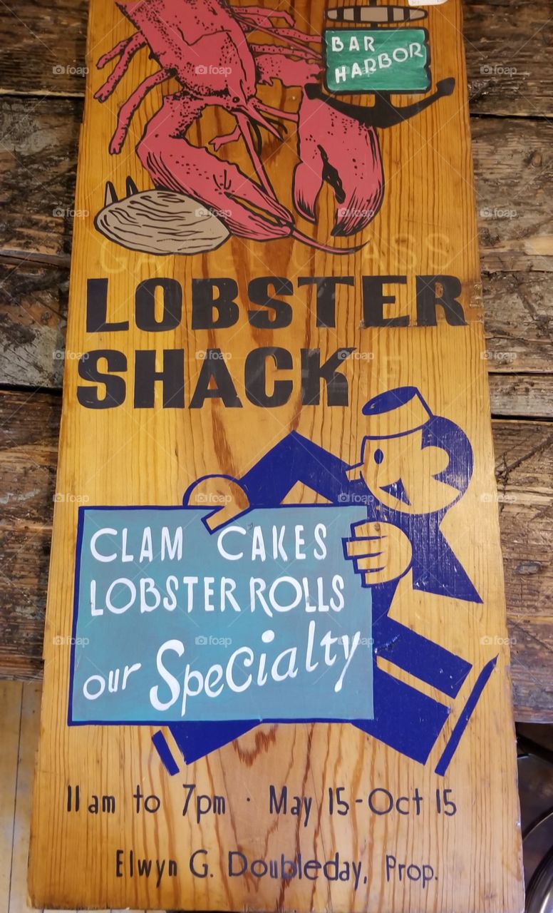 Old Hand Painted Lobster Shack Sign