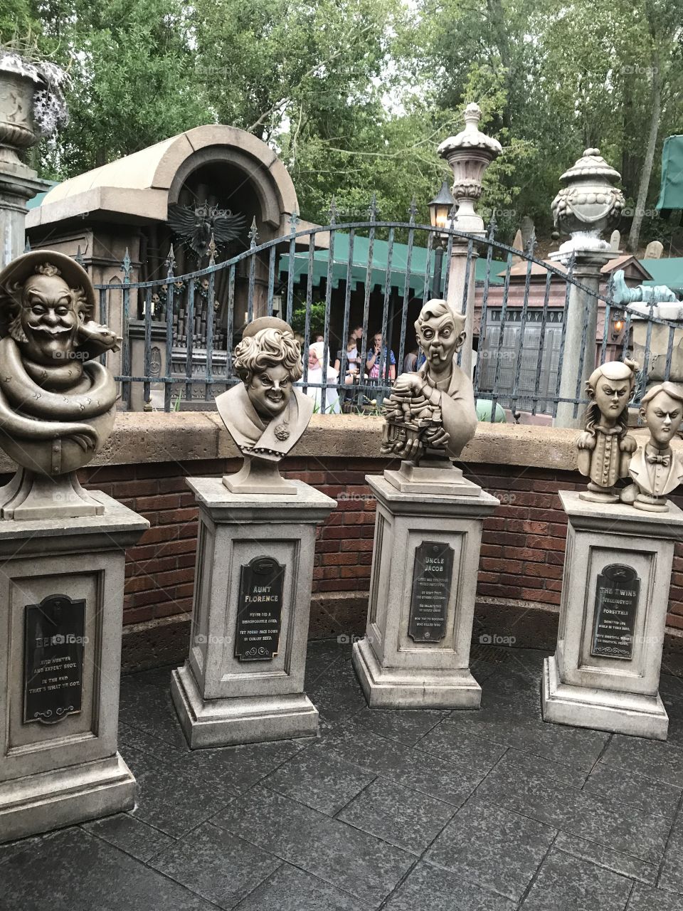 Waiting in line for the Haunted Mansion at Disney.