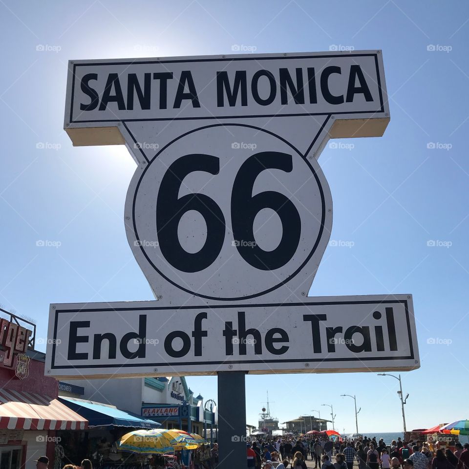 Route 66 Santa Monica End of the Trail Sign