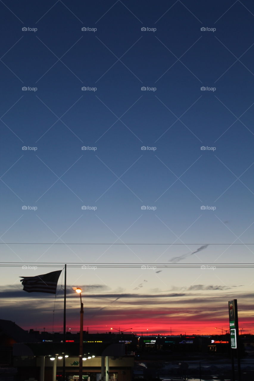 Sunset in the Midwest after the bomb cyclone 