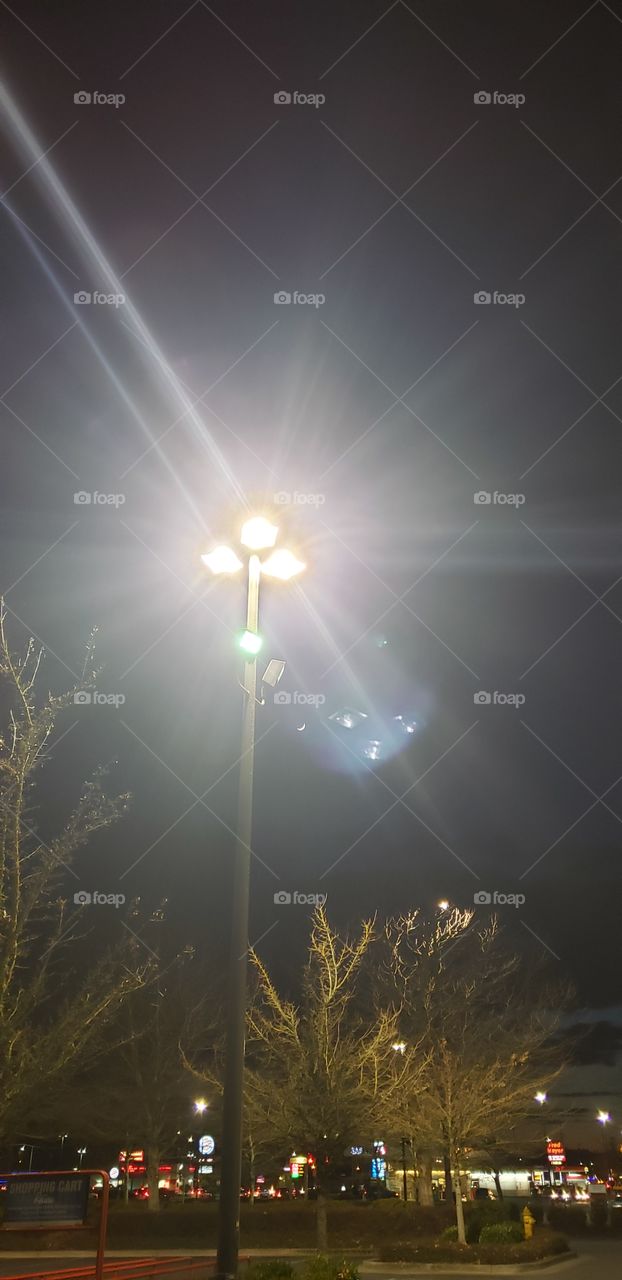 Light refractions in a parking lot