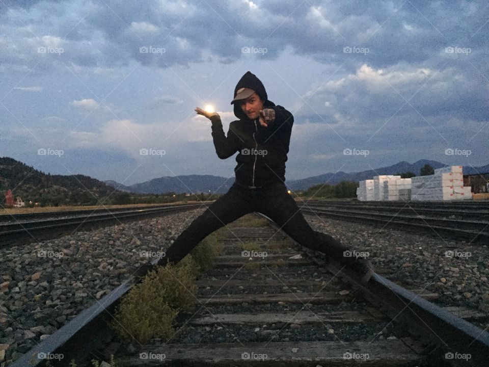 Railway, Locomotive, Track, One, People