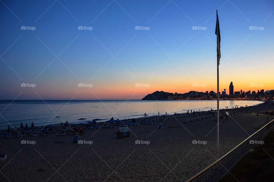 Playa de Poniente, Benidorm, Spain