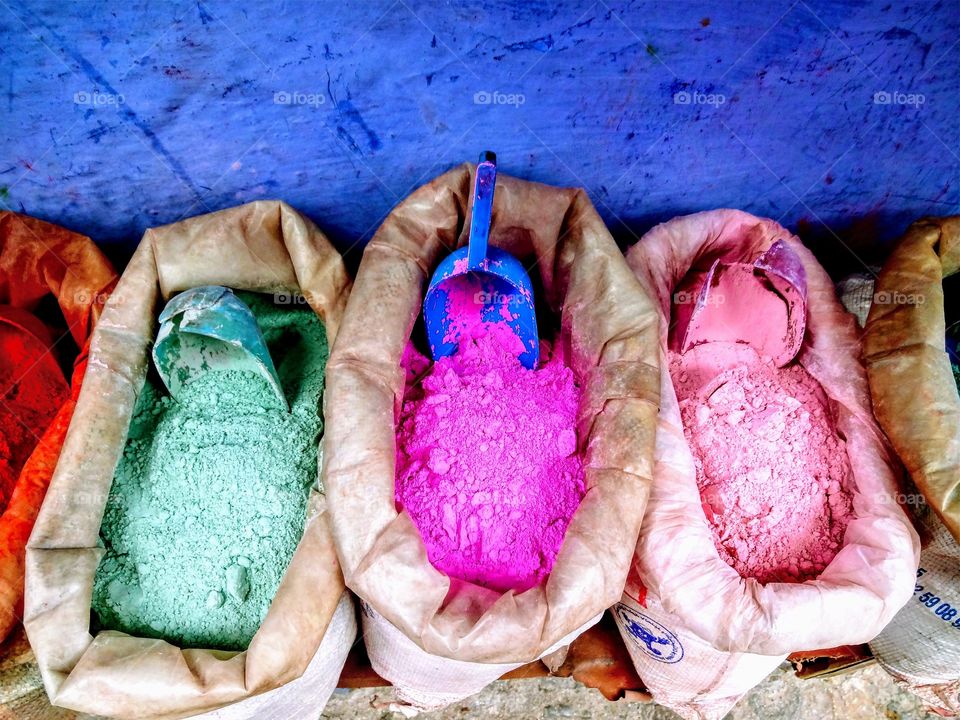 Colorful dye in Morocco 
