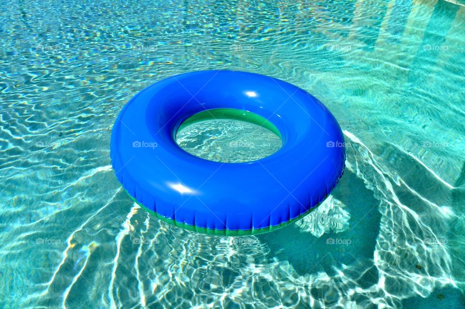 Blue pool float. 
