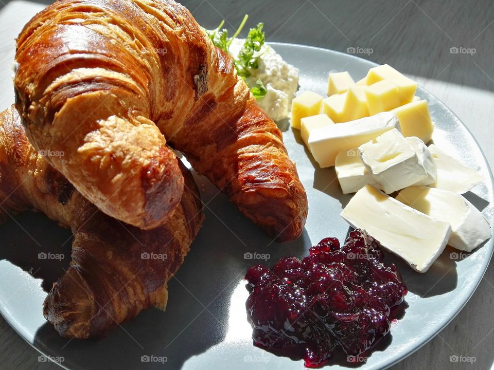 Close-up of french breakfast