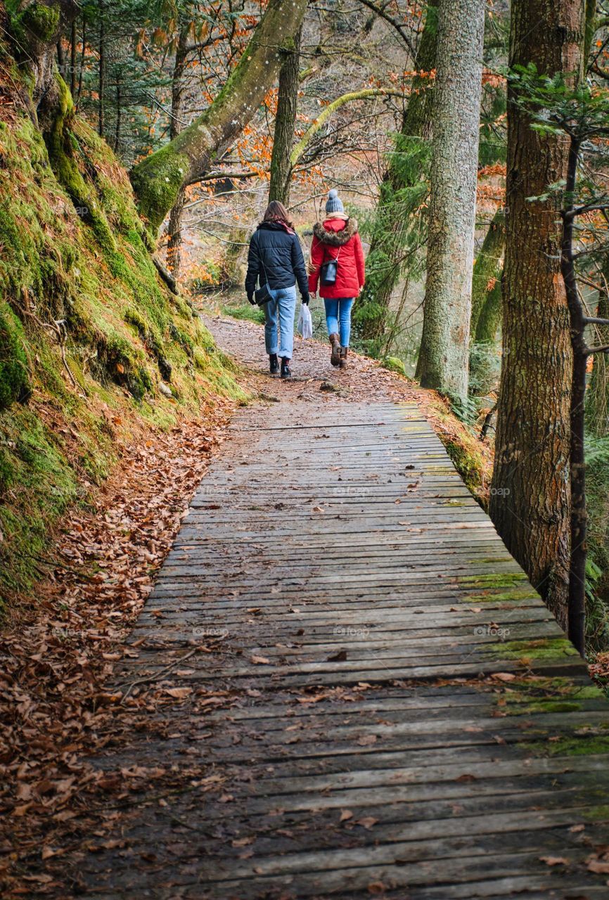 Hikin by th Trakošćan lake in Croatia, county hrvatsko zagorje