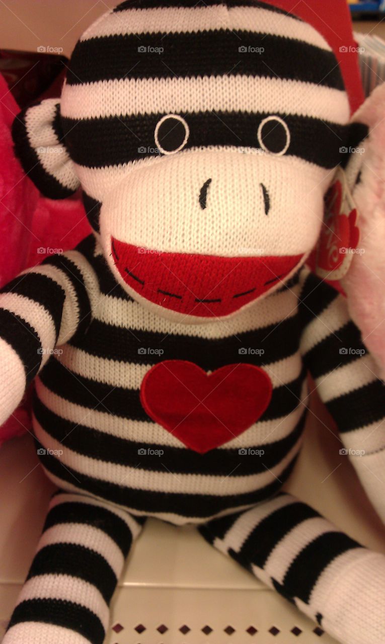 striped toy monkey