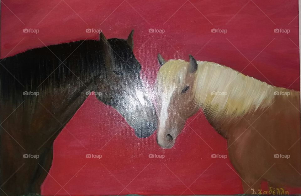 horses painting
