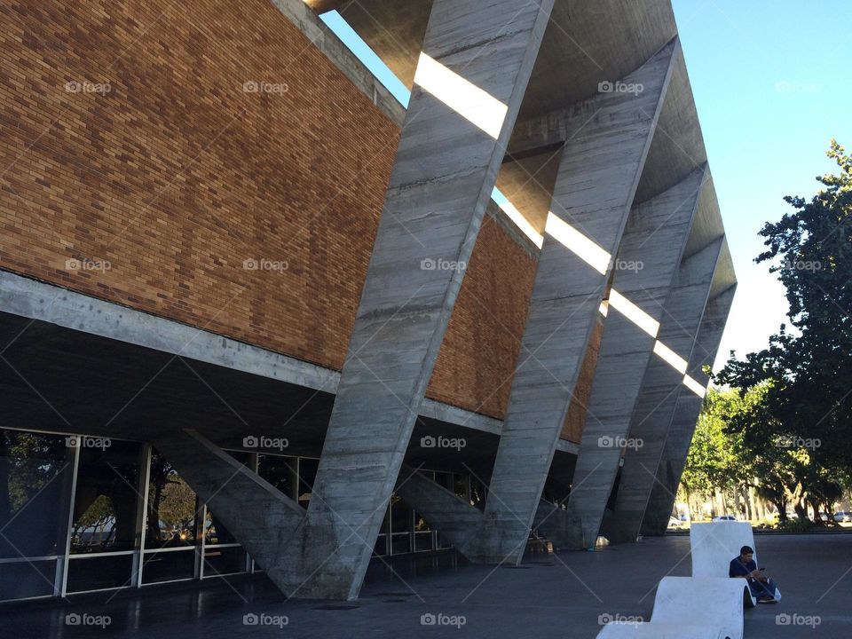 One side of the Museum of Modern Art known as MAM in Rio de Janeiro with walking distance from the Santos Dummont Airport 