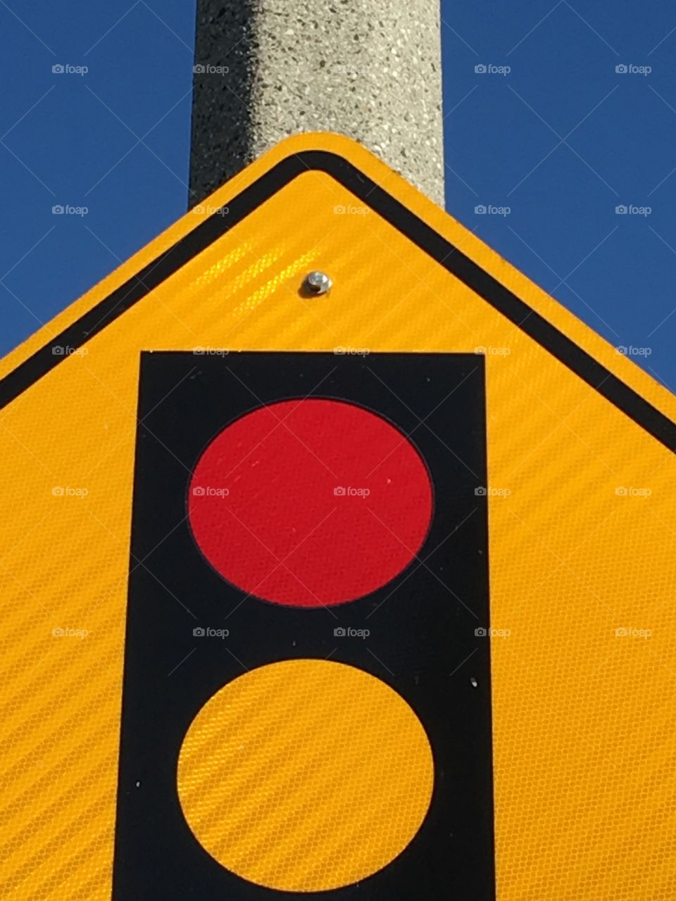 Close up signal ahead sign