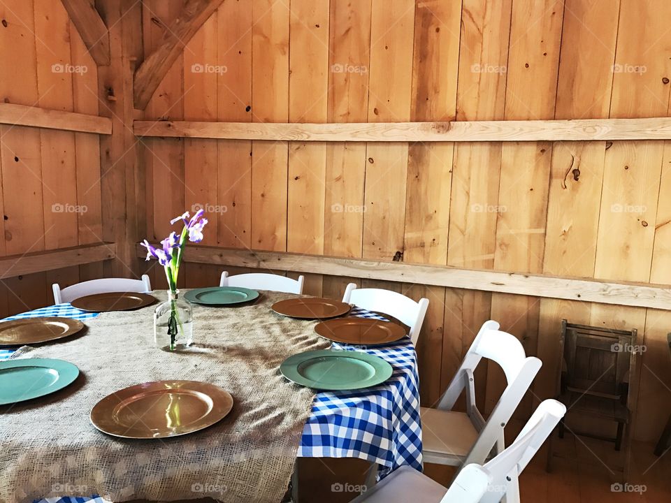 Country dinner table