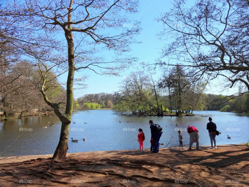 people on the lake