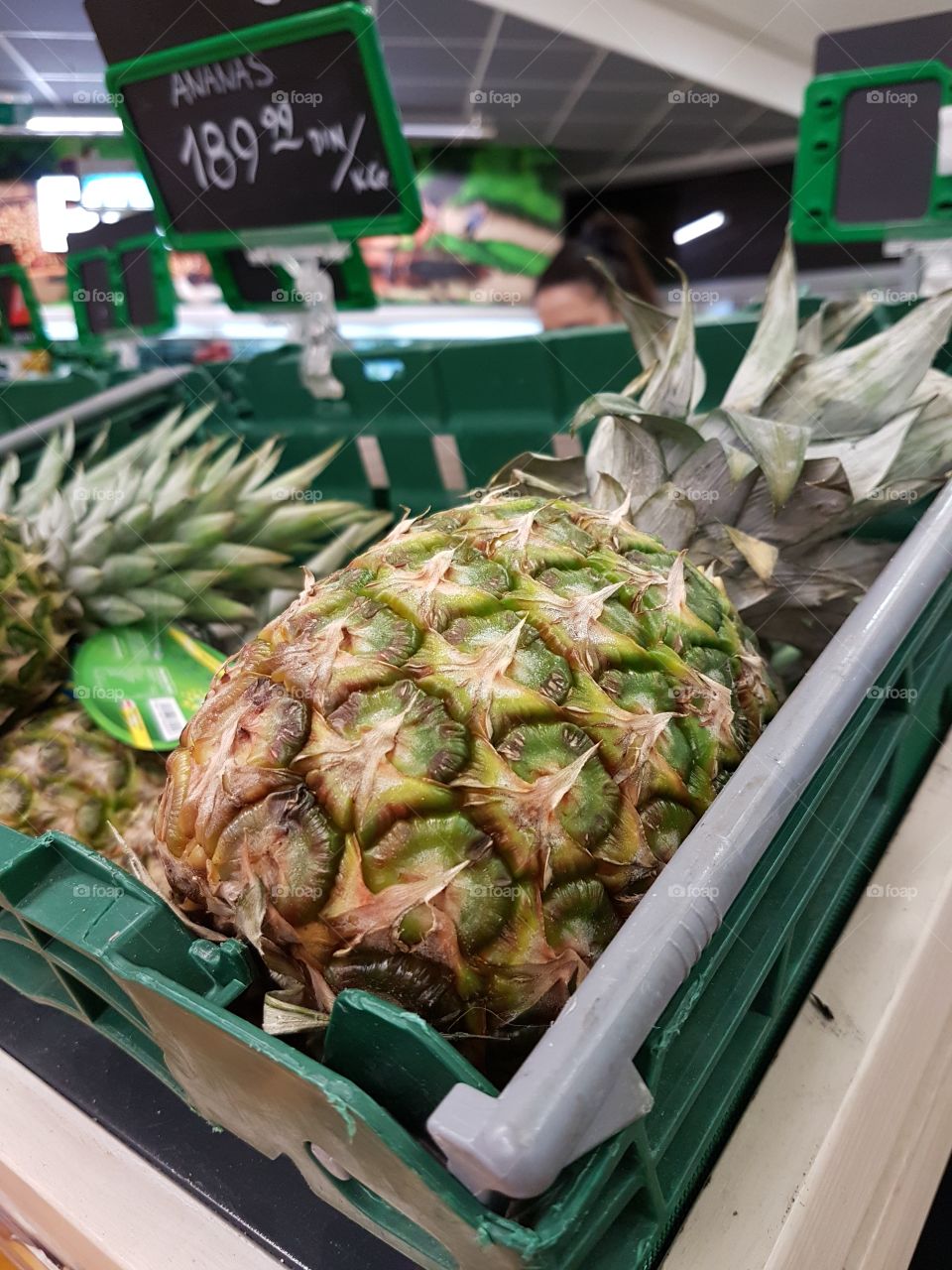 pineapple in the store, macro, close up