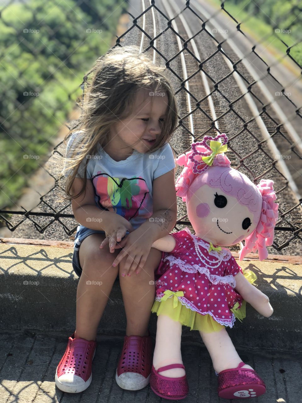 Train spotting with Willow and her dolly.franzen39