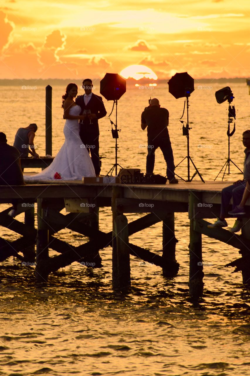 Bride and Groom photographed at Little Harbor Tampa, Florida