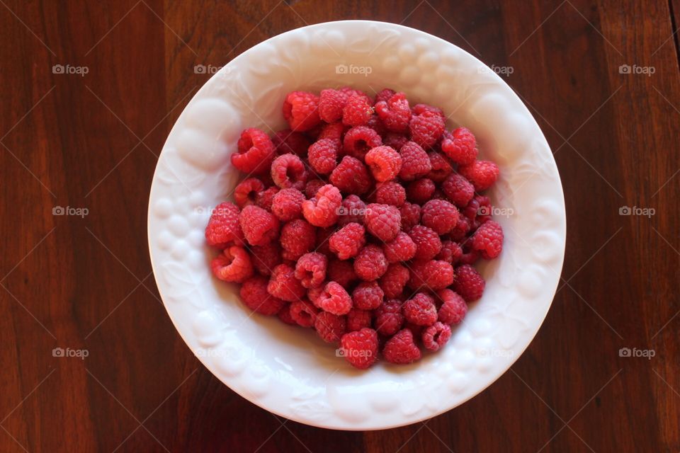 Raspberries from above
