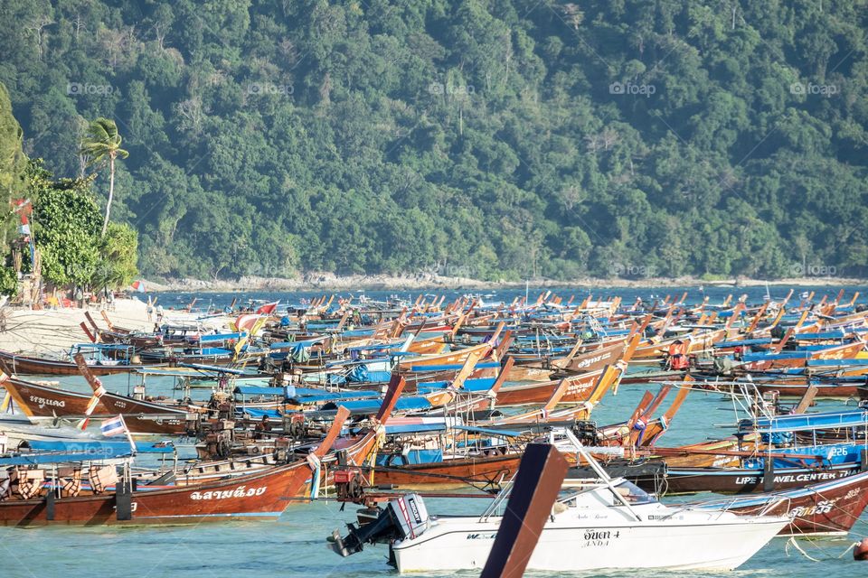 Beautiful boats at the beautiful island .. koh lipe thailand