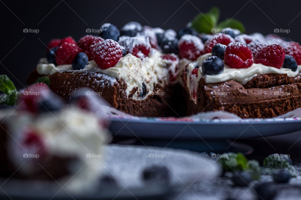 Extreme close-up of cake