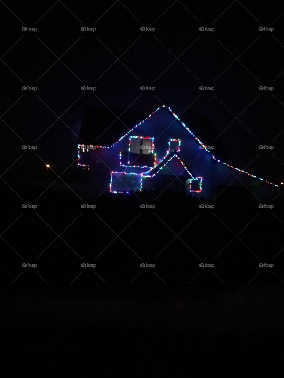 House with christmas light