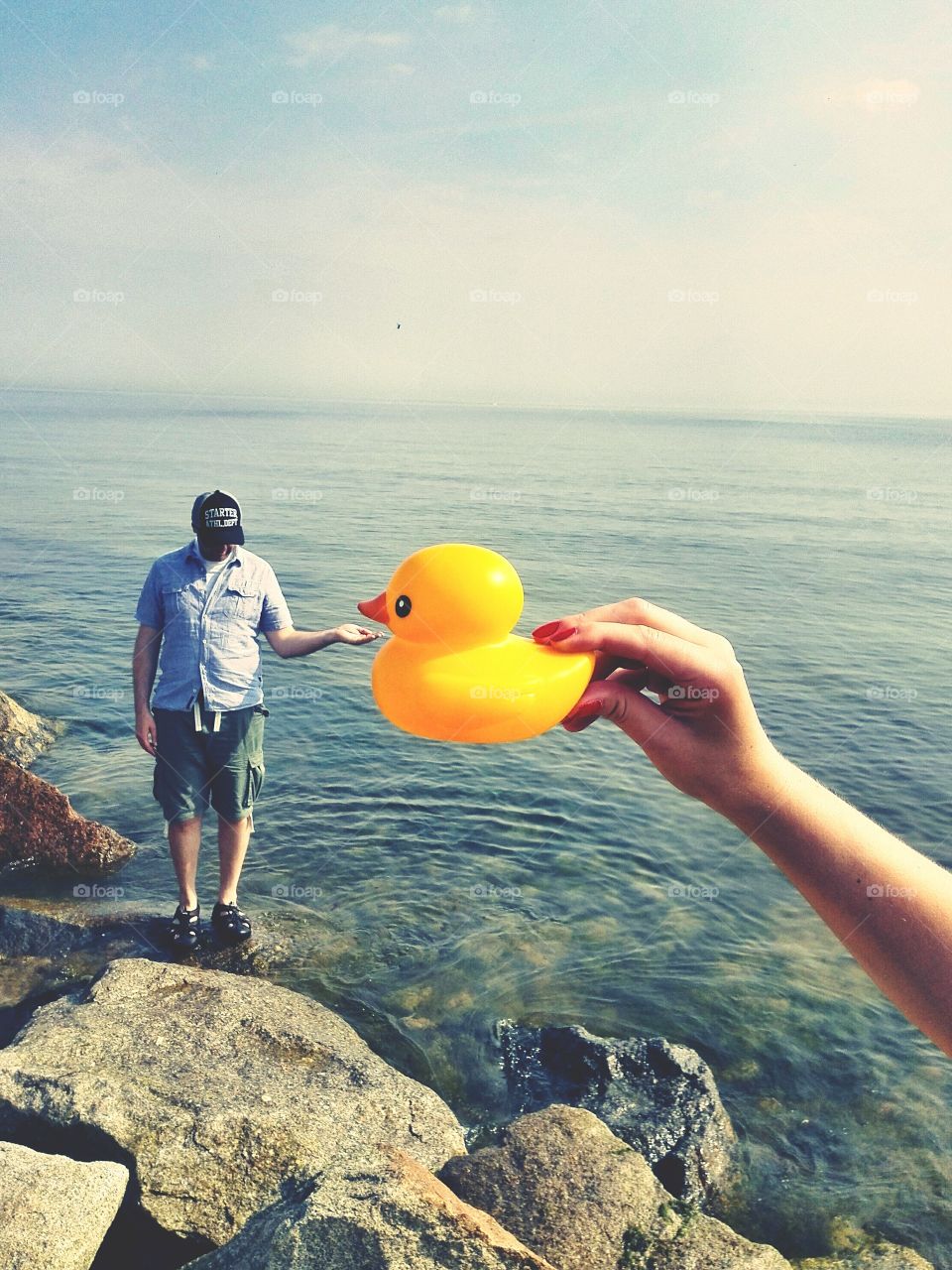 a man & a duck