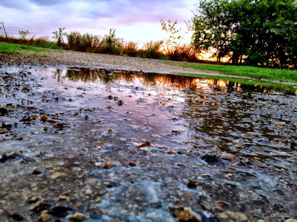 Texas sunset after the rain. just playing around in the yard