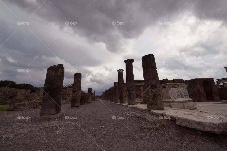 The ancient site of pompaii (pompai) near Naples in Italy 