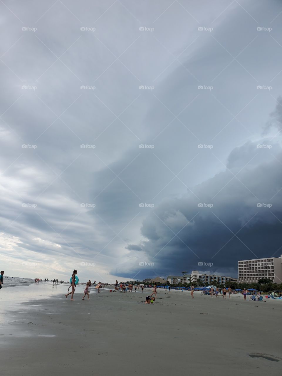 storm approaches beach