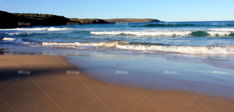 merimbula beach ocean sand by cataana