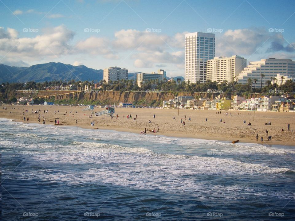 Scenic view of santa monica beach