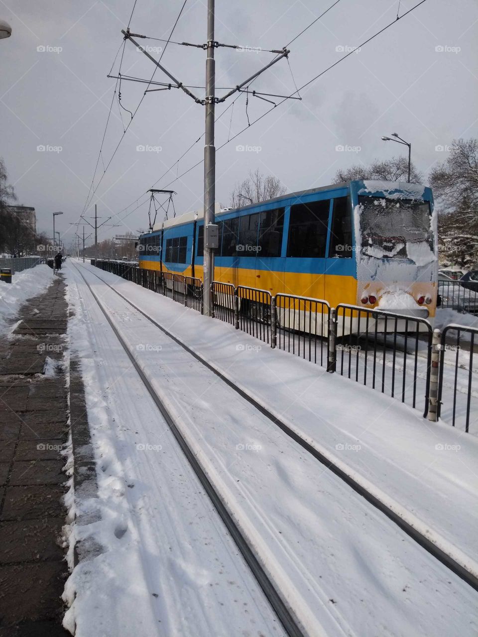 Tram Sofia winter