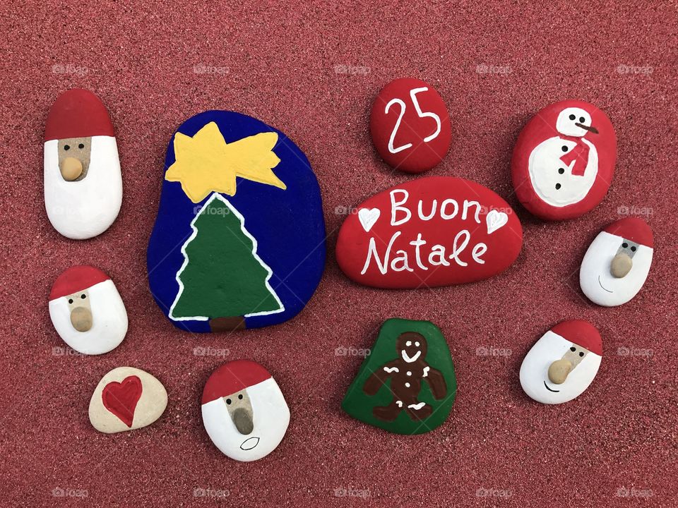 Buon Natale on stones 