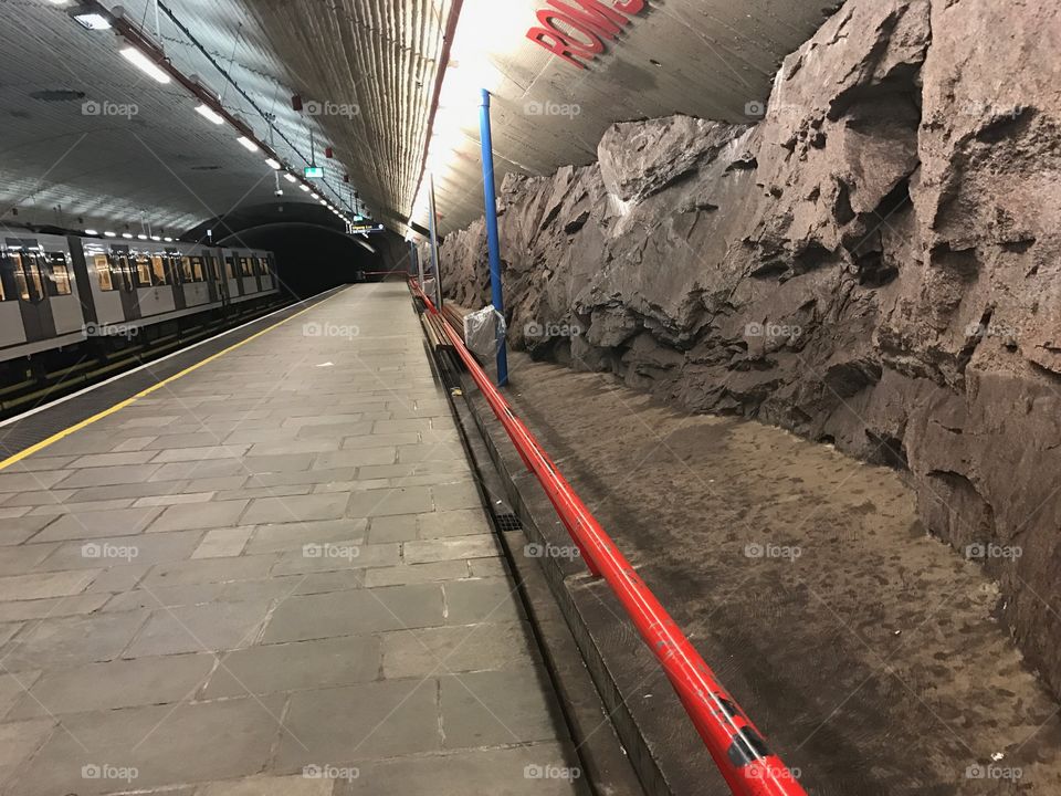 Train station of rocks in Oslo 