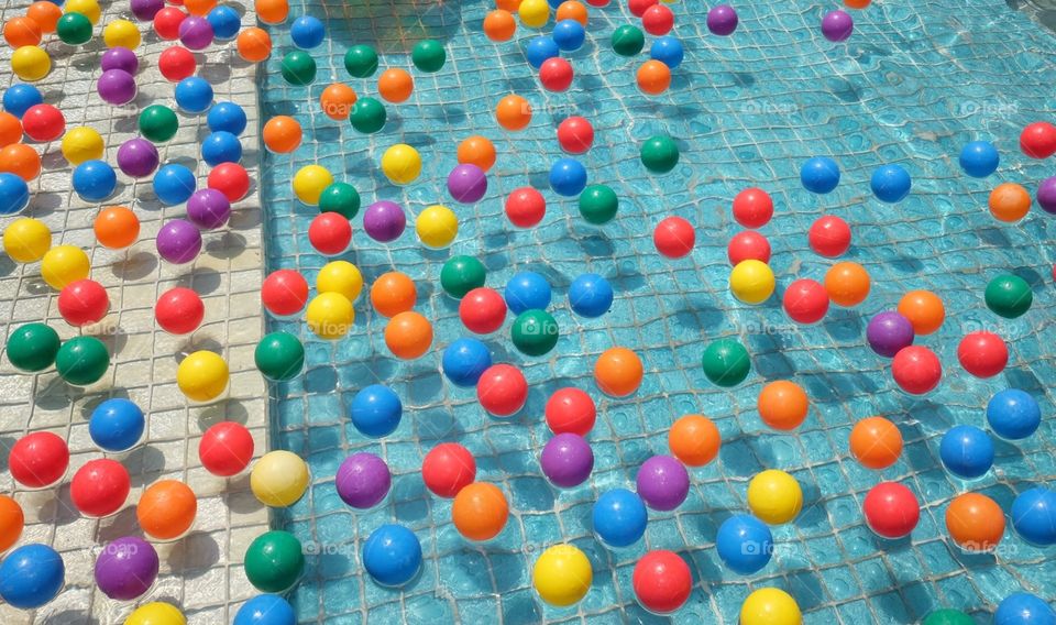 Water balls in the pool

