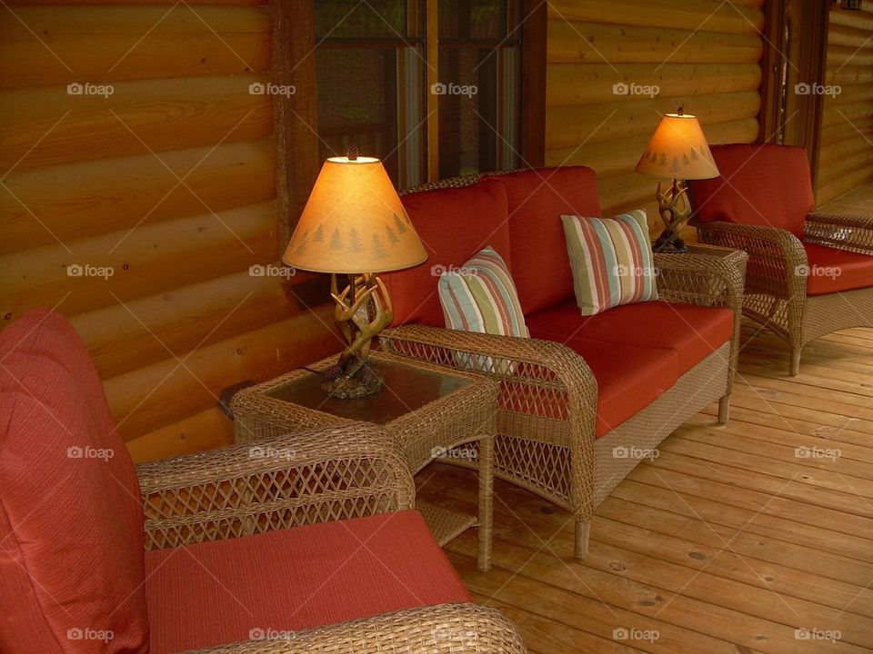 Front porch log cabin