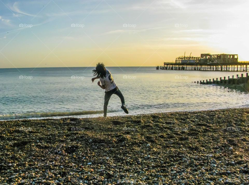 This is Jimi, leaping around on Hastings beach, throwing stones in the sea on an unseasonably warm January afternoon back in 2012. We all said goodbye to Jimi today.